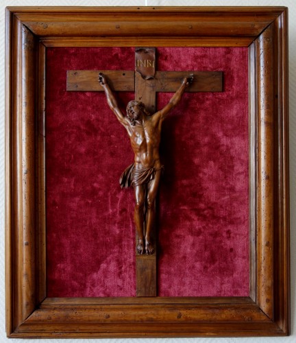 Christ en bois de Bagard, travail nancéen fin du XVIIe Siècle - Art sacré, objets religieux Style Louis XIV
