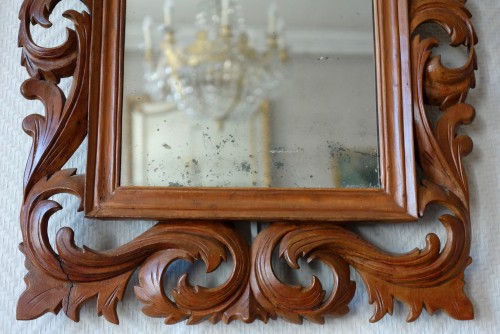 Antiquités - Paire de miroirs en bois de Bagard - fin 17e siècle