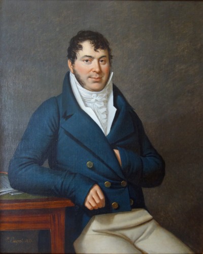 Portrait d'homme d'époque Empire - Edouard Pingret 1813 - Tableaux et dessins Style Empire