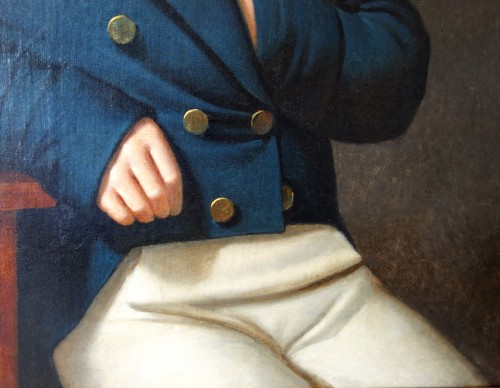 Antiquités - Portrait d'homme d'époque Empire - Edouard Pingret 1813