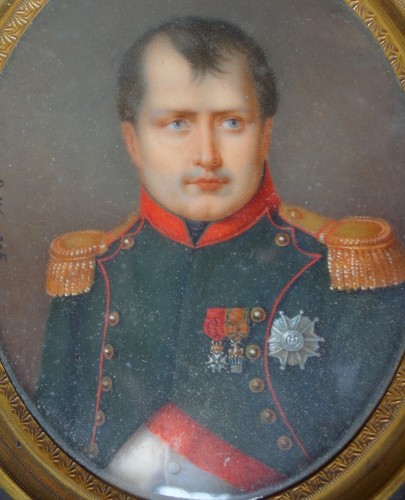 Objets de Vitrine Miniatures - Napoléon Ier, Portrait miniature séditieux par François Loritz - 1825