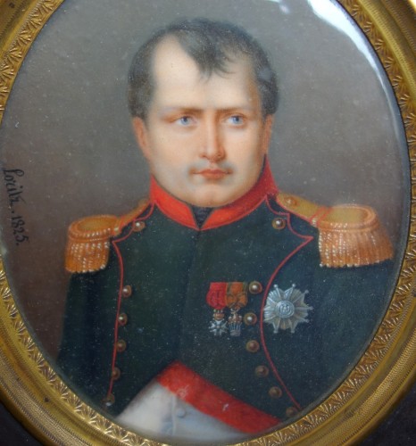 Napoléon Ier, Portrait miniature séditieux par François Loritz - 1825 - GSLR Antiques