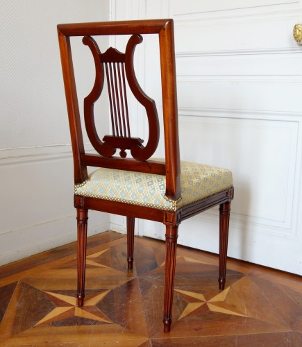 Antiquités - Pair of mahogany Lyre chairs by Georges Jacob