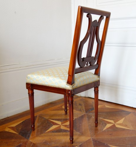 Antiquités - Pair of mahogany Lyre chairs by Georges Jacob