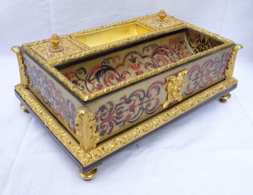 Grand encrier de bureau en marqueterie Boulle  d'd'époque Napoleon III, vers 1850 - GSLR Antiques