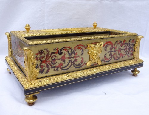 XIXe siècle - Grand encrier de bureau en marqueterie Boulle  d'd'époque Napoleon III, vers 1850