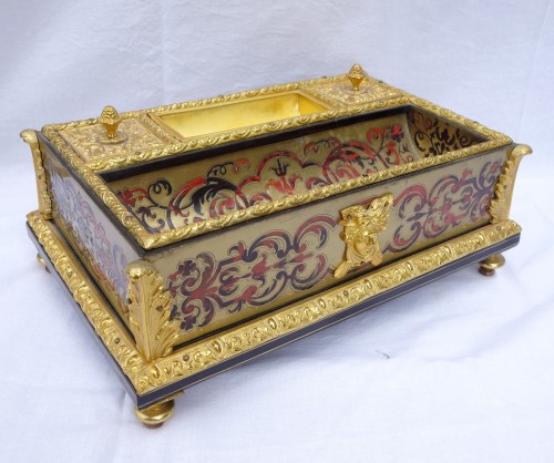 Louis XIV Style Inkwell - Boulle Marquetry And  Ormolu Bronze - Circa 1850 - Napoléon III