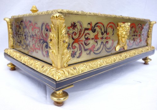 Napoléon III - Grand encrier de bureau en marqueterie Boulle  d'd'époque Napoleon III, vers 1850