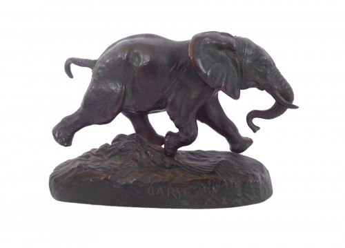 Antoine Louis Barye (1796-1875). - Éléphant du Sénégal à la course, Barbedienne