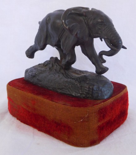 Antiquités - Antoine Louis Barye (1796-1875). - Elephant of Senegal at the race, Barbedienne