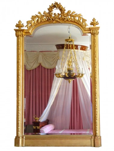 Miroir de cheminée en bois doré