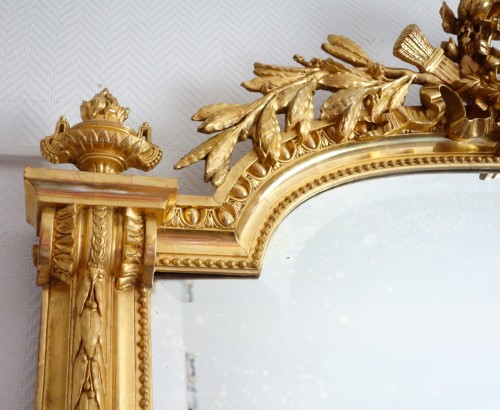 Miroir de cheminée en bois doré - Louis XVI