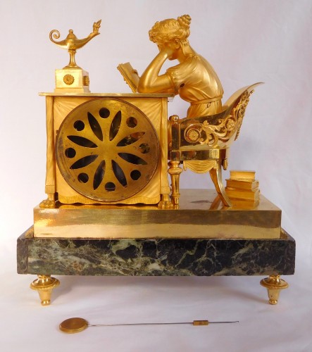 Empire - Empire Ormolu Clock - The Reader, After Reiche By Claude Galle &amp; Arnould