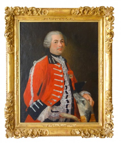 Portrait du marquis de La Tour du Pin en uniforme de dragon, circa 1750