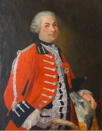 Portrait du marquis de La Tour du Pin en uniforme de dragon, circa 1750 - Tableaux et dessins Style Louis XV