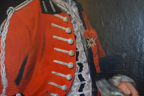 Portrait du marquis de La Tour du Pin en uniforme de dragon, circa 1750 - GSLR Antiques
