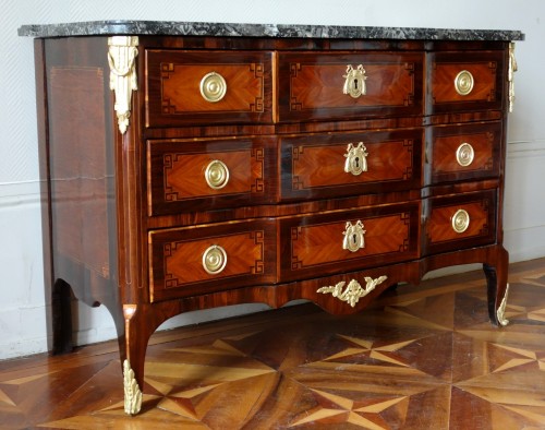Furniture  - French Transition period marquetry commode - stamped Hubert Roux