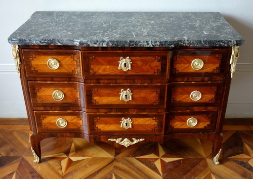 18th century - French Transition period marquetry commode - stamped Hubert Roux