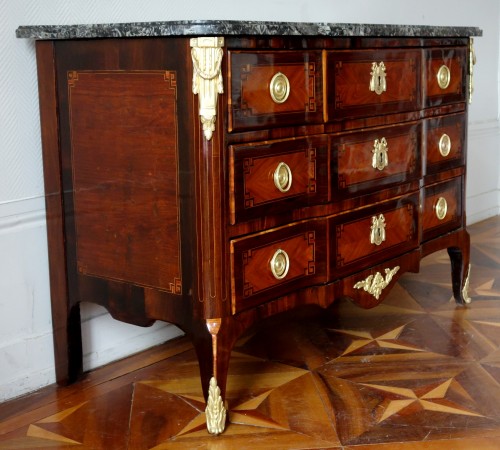 French Transition period marquetry commode - stamped Hubert Roux - Transition