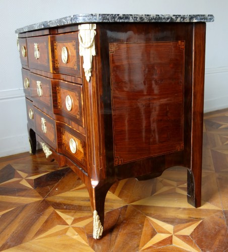 Transition - French Transition period marquetry commode - stamped Hubert Roux