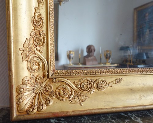 Important miroir en bois doré d'époque Charles X - GSLR Antiques