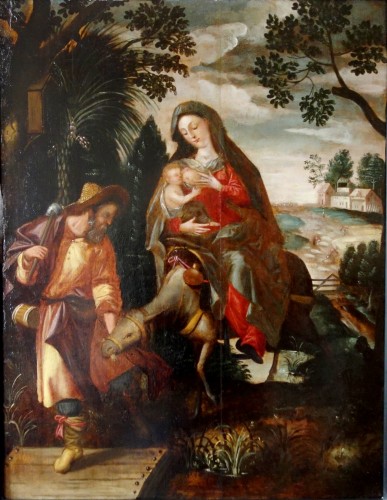 The Flight to Egypt - Dutch school of the 16th century - Paintings & Drawings Style Renaissance