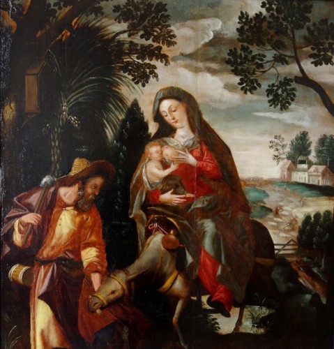 Paintings & Drawings  - The Flight to Egypt - Dutch school of the 16th century