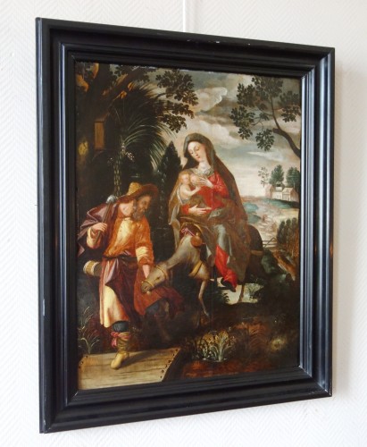 Antiquités - The Flight to Egypt - Dutch school of the 16th century