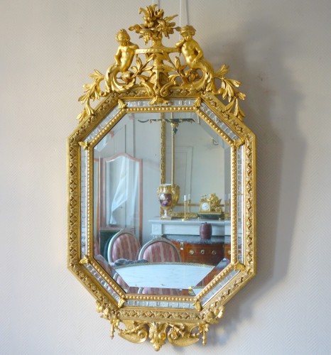 Antiquités - Gilded Wood Parecloses Mirror, Napoleon III Period