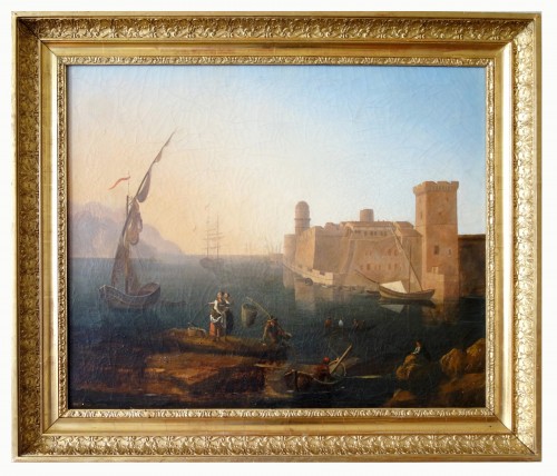 Le fort Saint Jean à Marseille - École française du début 19e