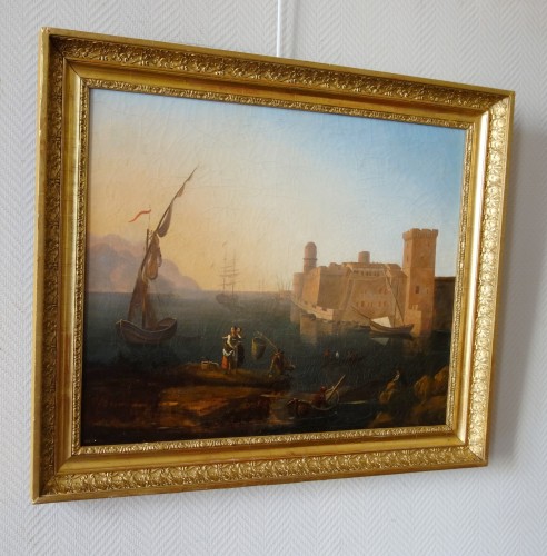 Antiquités - Le fort Saint Jean à Marseille - École française du début 19e