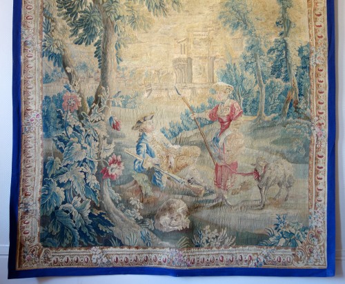 Tapisserie & Tapis Tapisserie - Scène pastorale  - Tapisserie d'Aubusson d'époque Louis XV