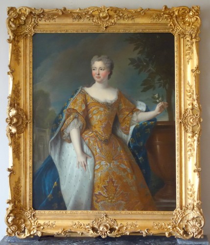 Portrait de la reine Marie Leczinska par Pierre Gobert ou son atelier - Tableaux et dessins Style Louis XV