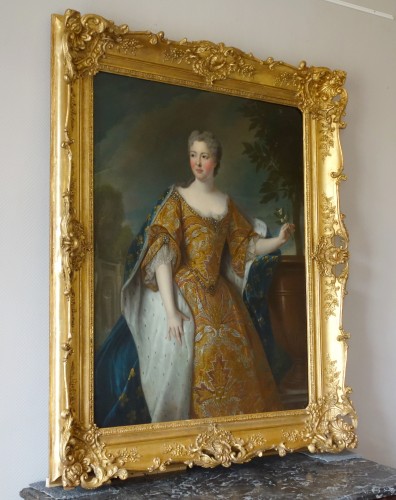 Tableaux et dessins Tableaux XVIIIe siècle - Portrait de la reine Marie Leczinska par Pierre Gobert ou son atelier