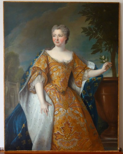 XVIIIe siècle - Portrait de la reine Marie Leczinska par Pierre Gobert ou son atelier