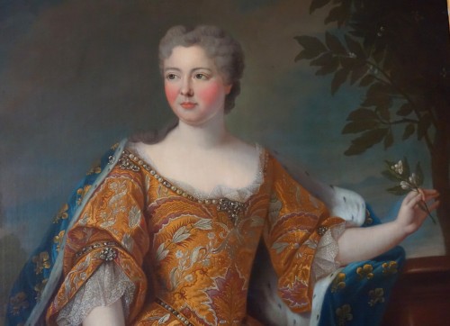 Antiquités - Portrait de la reine Marie Leczinska par Pierre Gobert ou son atelier