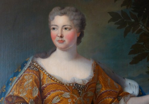 Antiquités - Portrait de la reine Marie Leczinska par Pierre Gobert ou son atelier