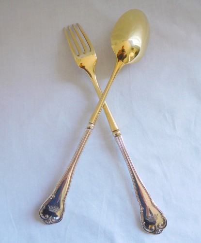 Antiquités - Sterling Silver Cutlery Set With Duke Crown By Odiot/henin