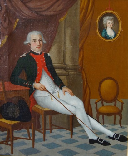 Portrait de Joseph Melchior Marquis de Lestang-Parade - Ecole française du 18e siècle - Tableaux et dessins Style Louis XVI