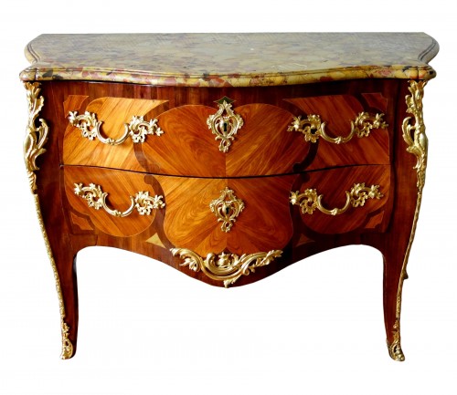 Louis XV marquetry commode stamped by Antoine Mathieu Criaerd