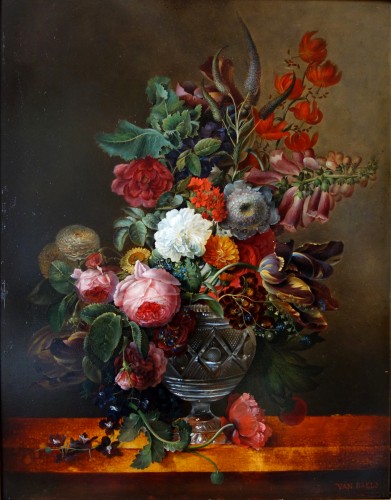 Tableaux et dessins Tableaux XIXe siècle - Bouquet de fleurs - École française du début 19e siècle, suiveur de Van Daels 