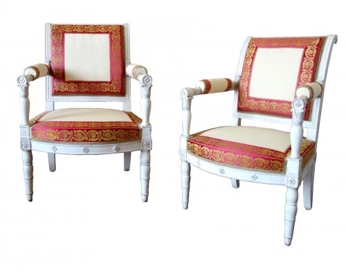 Pair of Empire armchairs stamped by Jacob Desmalter