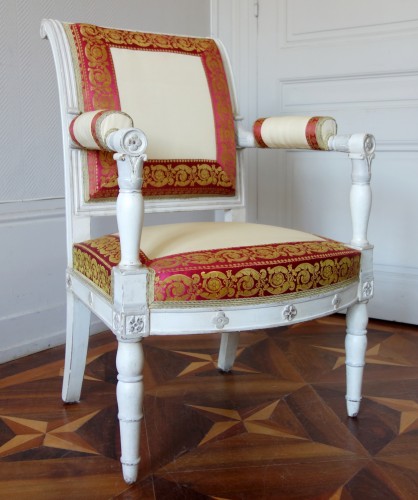 XIXe siècle - Paire de fauteuils Empire estampillés de Jacob Desmalter