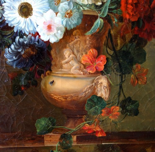 XIXe siècle - Ecole Française du début 19e siècle, suiveur de van Spaendonck - Bouquet de fleurs