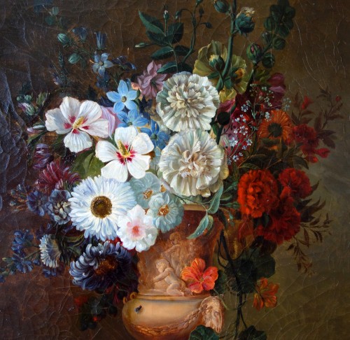 Empire - Ecole Française du début 19e siècle, suiveur de van Spaendonck - Bouquet de fleurs