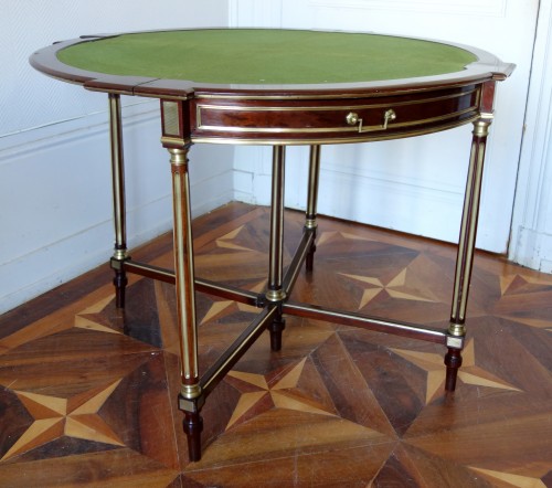 Table mécanique formant table à jeu et encoignure vers 1880 - signée Balny - Mobilier Style 