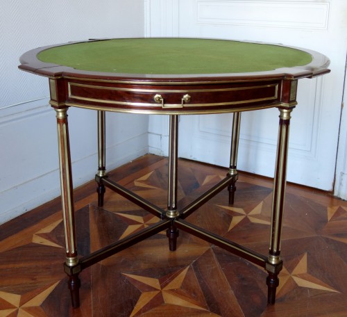 Table mécanique formant table à jeu et encoignure vers 1880 - signée Balny - GSLR Antiques