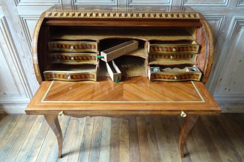 Transition - Transition period marquetry cylinder desk
