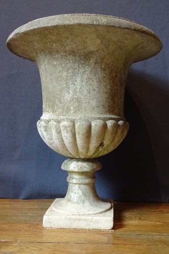 Louis XVI - Paire de vases Médicis en marbre blanc fin XVIIIe siècle