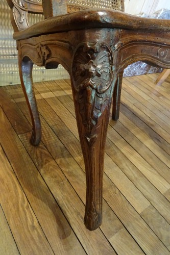 Antiquités - Paire de fauteuils cannés d'époque Louis XV